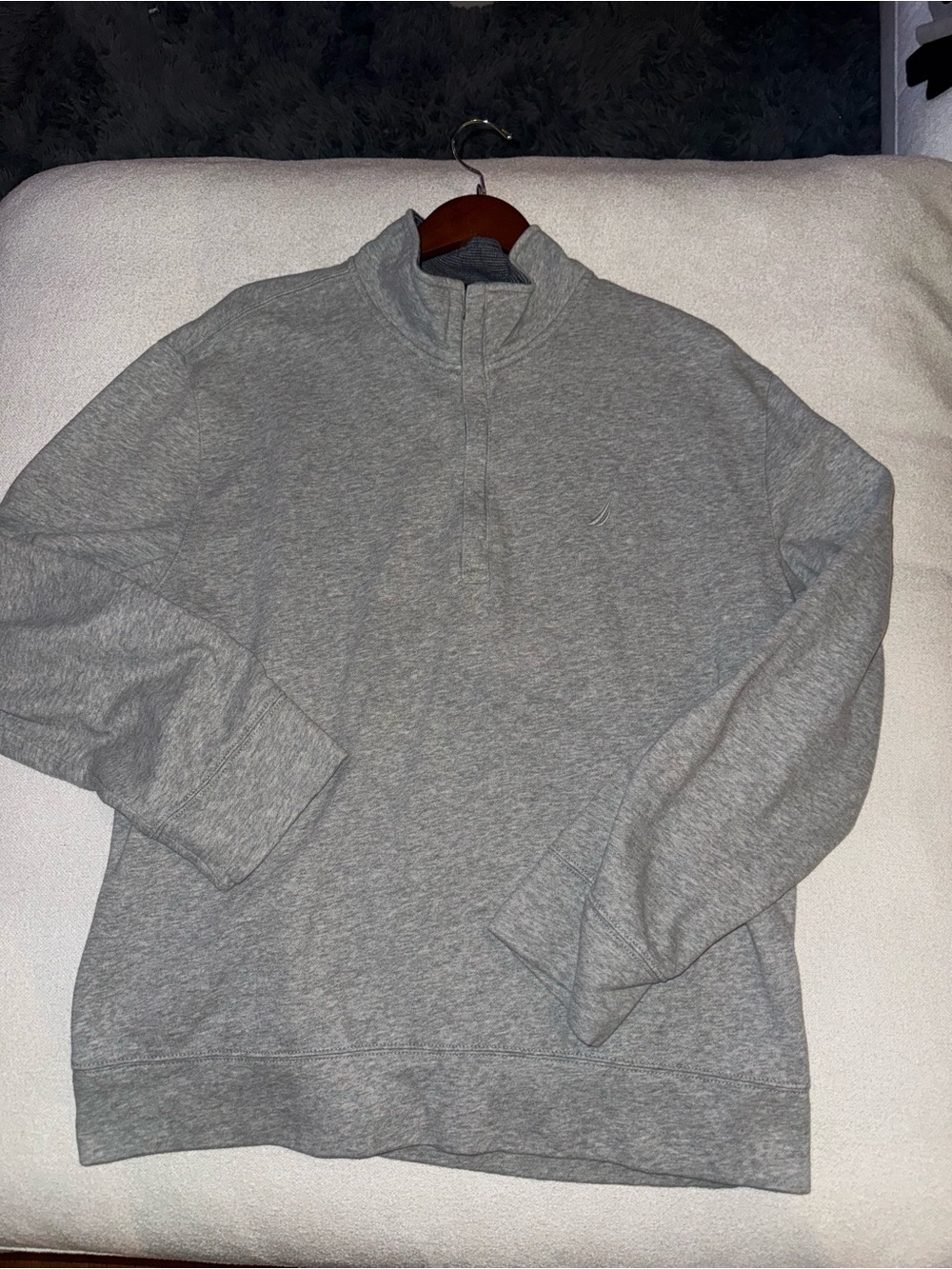 Nautica Light Gray Half-Zip Pullover Sweater